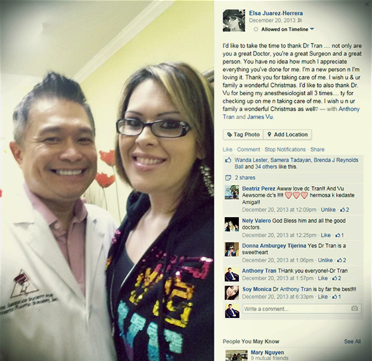 Facebook Testimonials, Dr. Tran