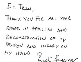Testimonial from Dr. Tran Patient